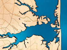 Load image into Gallery viewer, Custom Wood Lake Map Art