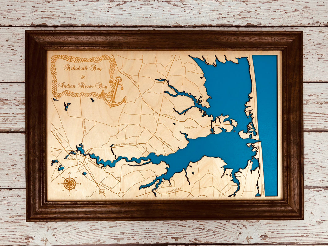 Custom Wood Lake Map Art